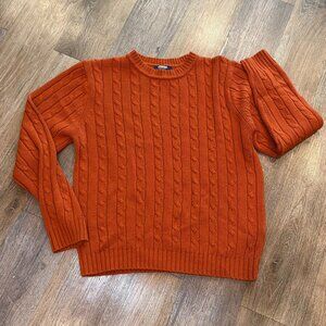 Pumpkin Cable Knit Sweater Made in Italy Size Large